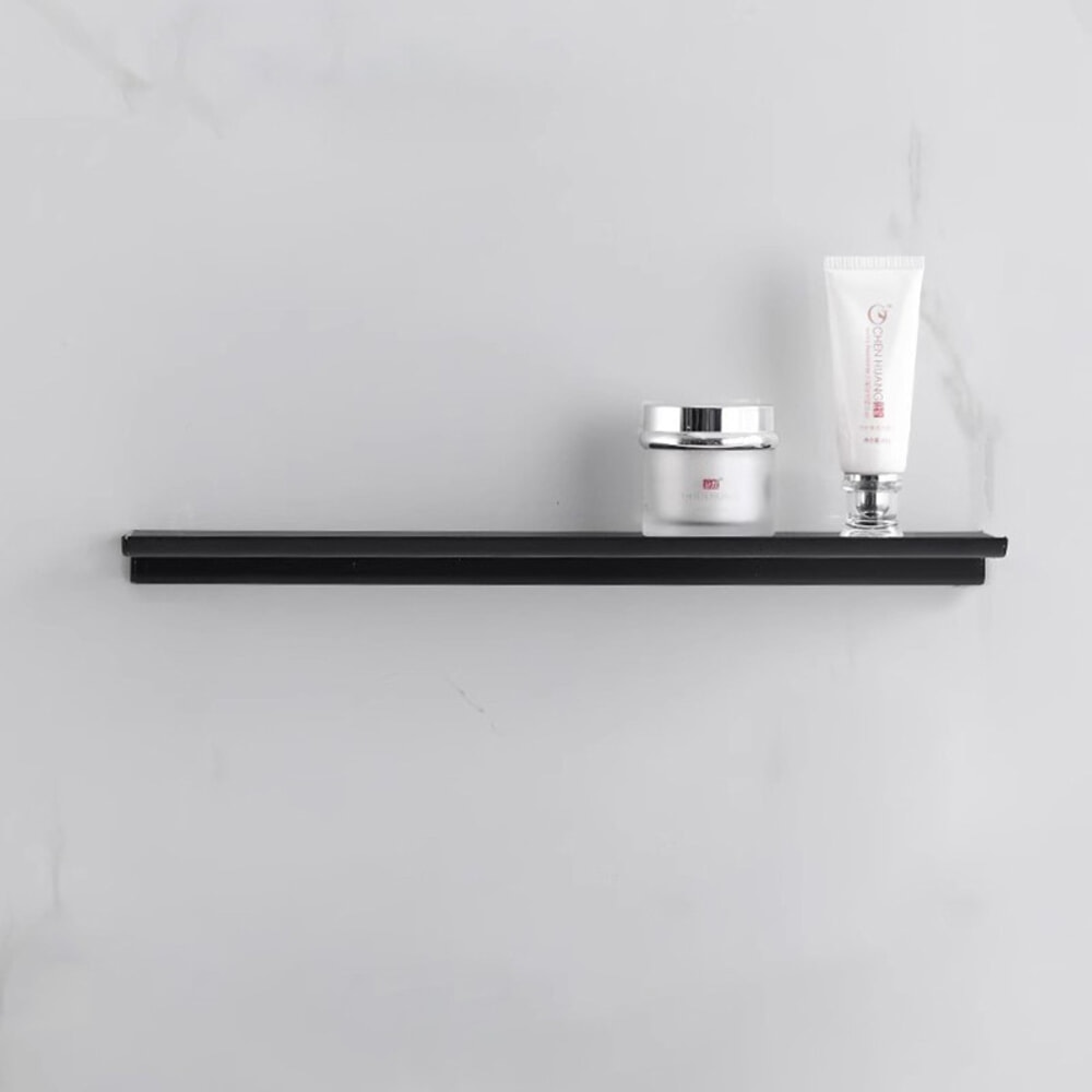 Nice ชั้นวางของติดผนังอลูมิเนียม รุ่น Angel-Black ขนาด 10x60x2 ซม. สีดำ