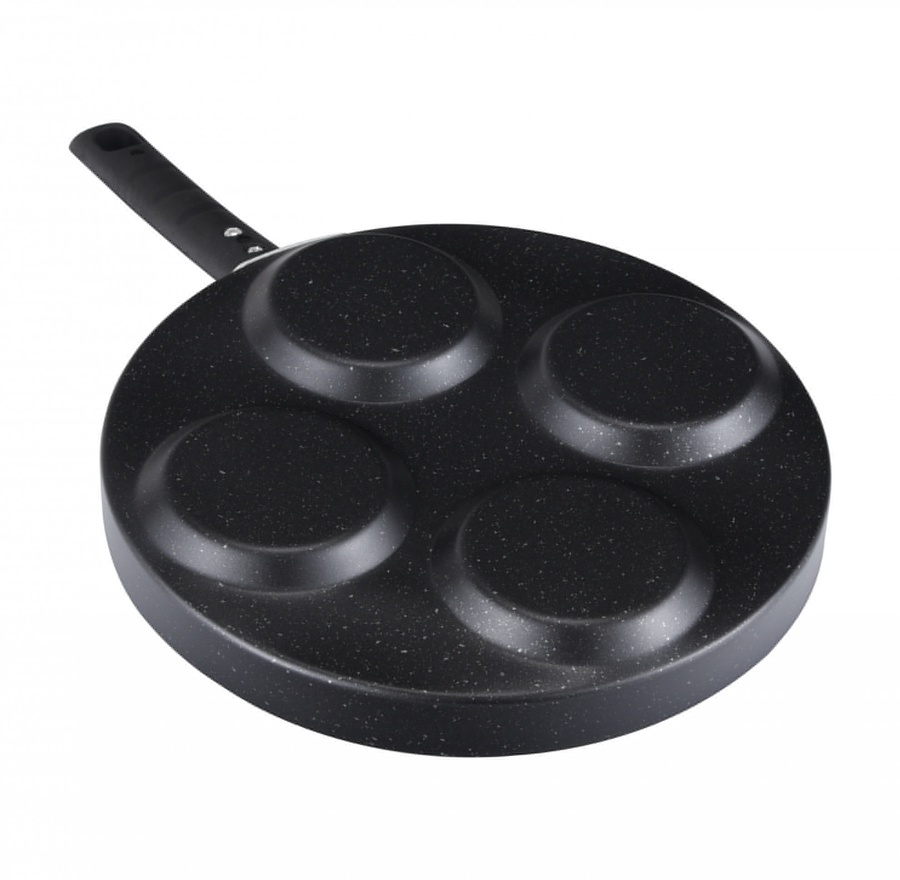 SANE กระทะทอดไข่ 4 หลุม 24x2.5 ซม. PAN-GRILLJA สีดำ