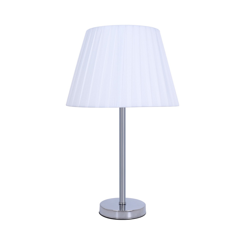 EILON โคมไฟตั้งโต๊ะ ขั้ว E27 ขนาด 25x25x 48cm รุ่น Y001 สีขาว-โครเมียม