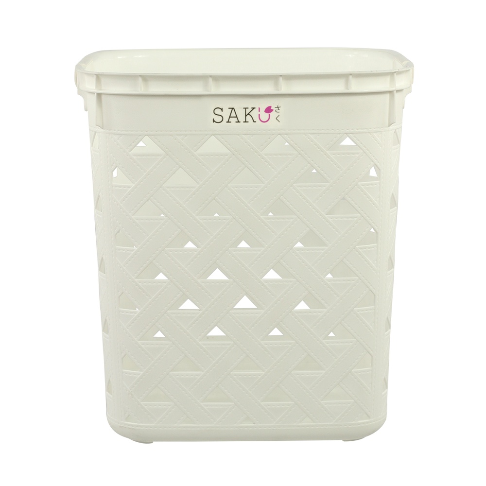 SAKU ตะกร้าลายหนัง รุ่น FT-502/A ขนาด 37.50x41x44 ซม. สีขาว