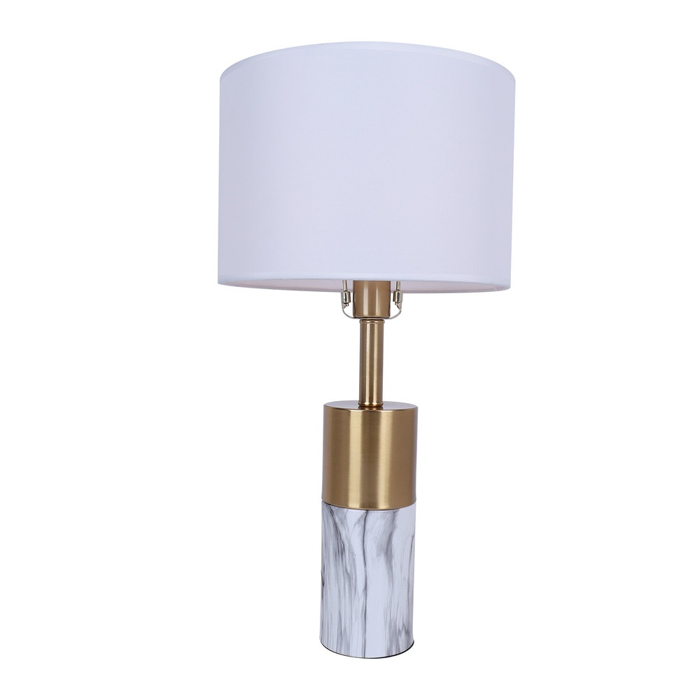 EILON โคมไฟตั้งโต๊ะ ขั้ว E27 ขนาด 30x30x58cm รุ่น Y004 สีขาว-ทอง