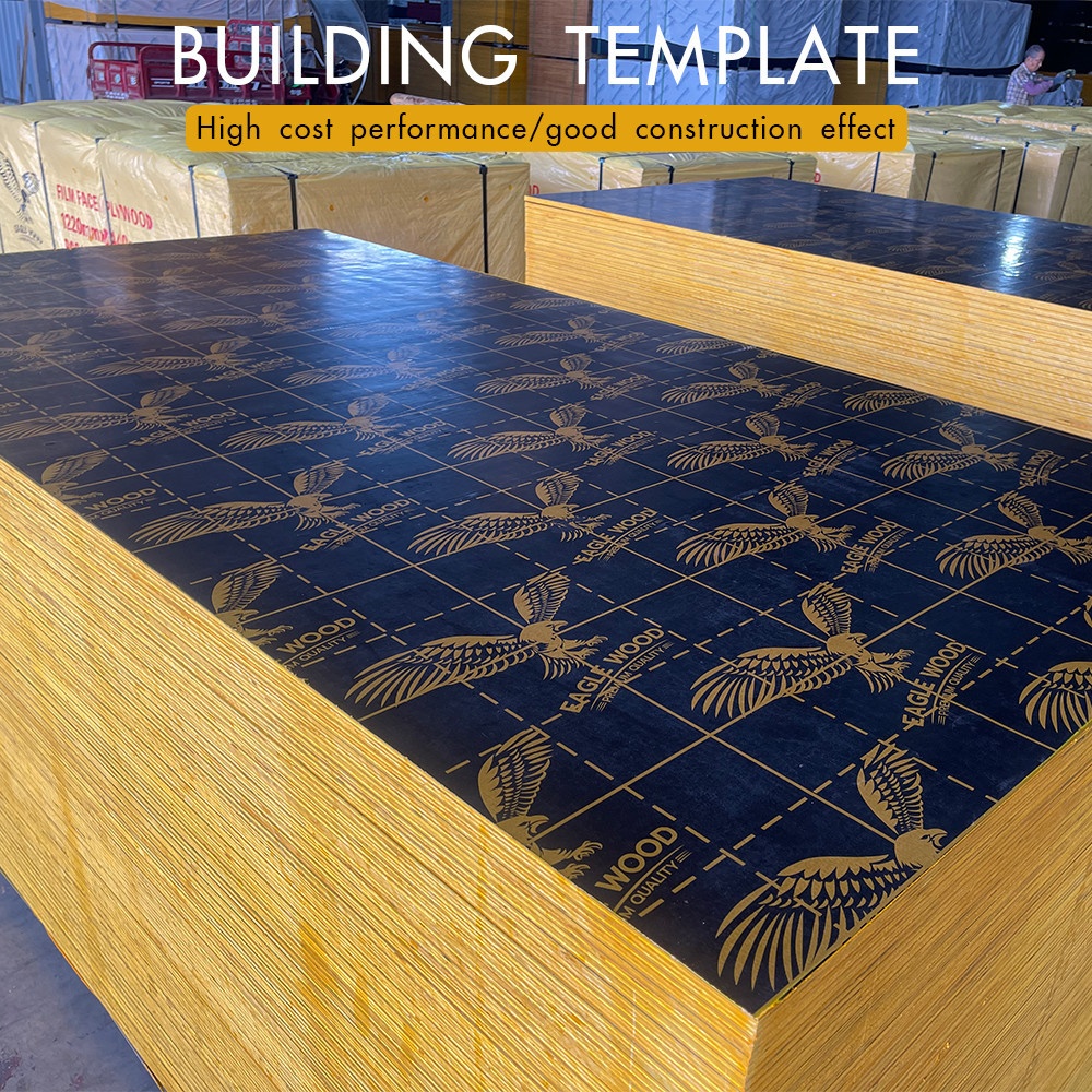 EAGLE WOOD ไม้อัดเคลือบฟิล์มดำ #10(A) 122x244ซม. ขอบสีเหลือง