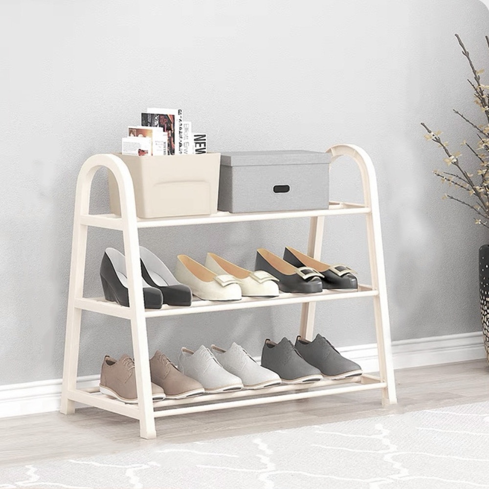 GOME ชั้นวางรองเท้าทรง A 3 ชั้น รุ่น BR001WH W29×L61×H58CM. สีขาว