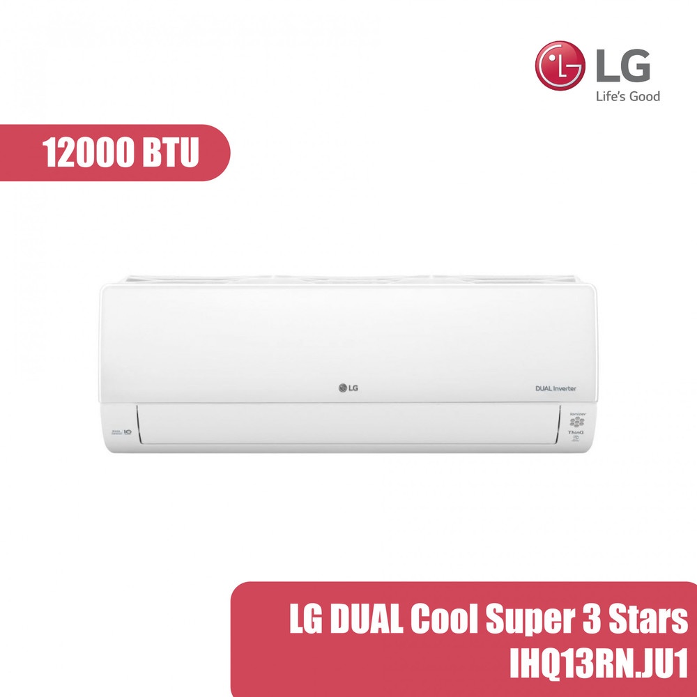 LG เครื่องปรับอากาศ DUAL Cool Super 3 Stars ขนาด 12,000 BTU รุ่น IHQ13RN.JU1