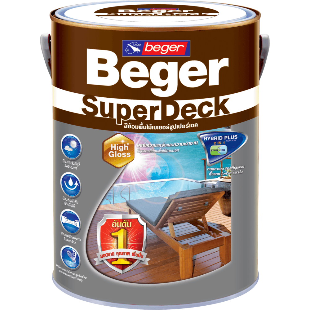 Beger ย้อมพื้นไม้ ซุปเปอร์เดค ชนิดเงา G-8844 1กป. สีใส