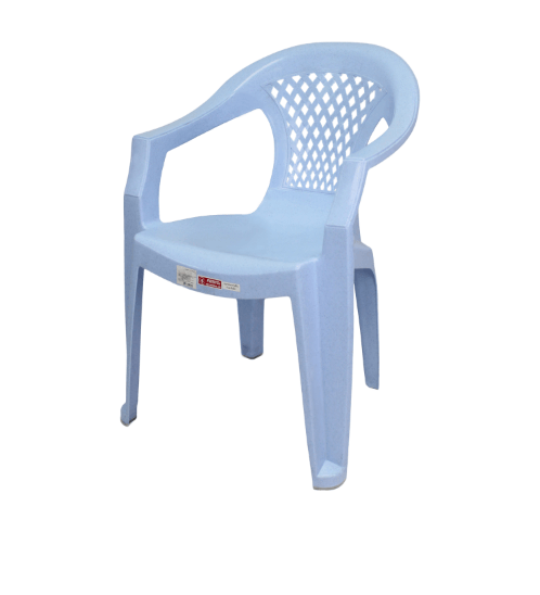 FREEZETO เก้าอี้พลาสติกท้าวแขน หลุยส์ FT-228/A สีฟ้า