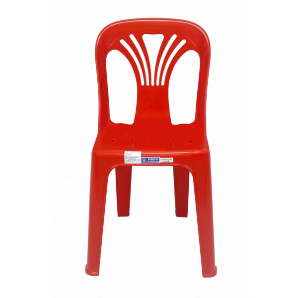 FREEZETO เก้าอี้พลาสติกพนักพิง หยก FT-220/A สีแดง
