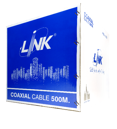LINK สายเคเบิ้ล CCTV RG 6 LINK SH. 95% (500 M./ Box) CB-0106A สีดำ
