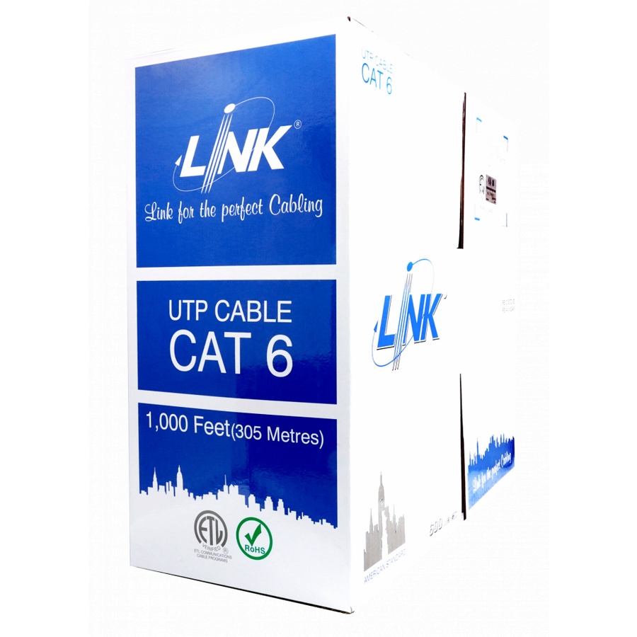 LINK สายแลน CAT6 (600Mhz) UTP L รุ่น US-9116 305เมตร สีขาว |GlobalHouse Link สายแลน Cat6 (600Mhz) Utp L รุ่น Us-9116 305เมตร สีขาว |Globalhouse