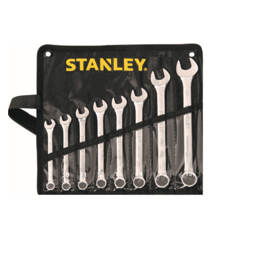 STANLEY ชุดประแจแหวนข้าง ปากตาย 8 ชิ้น + ซองผ้าสีดำ STMT80940-8