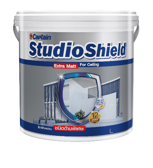 Captain สีทาฝ้าเพดาน สตูดิโอชิลด์ ด้าน #SC001 1 กล. สีขาว