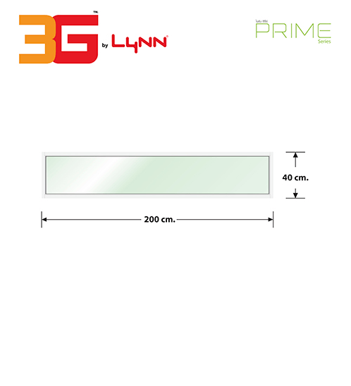 3G (PS) หน้าต่างอะลูมิเนียม ช่องแสง 200x40ซม. สีขาว