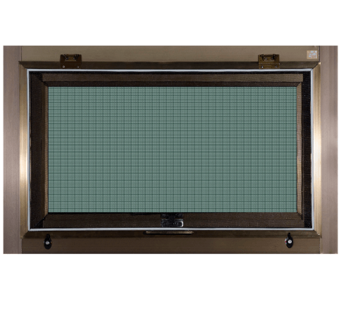 A PLUS LIKE หน้าต่างอะลูมิเนียม บานกระทุ้ง (กระจกเขียวใส) LIKE-014 80x50ซม. สีชา พร้อมมุ้ง