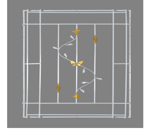 A-Plus เหล็กดัดหน้าต่าง ลายดอกไม้จีนพร้อมตระกร้อ (ติดครอบ)ขนาด 80x80ซม. ขาว