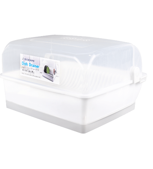 GOME ที่คว่ำจานพร้อมฝาครอบ 42x48x27 ซม. สีขาว