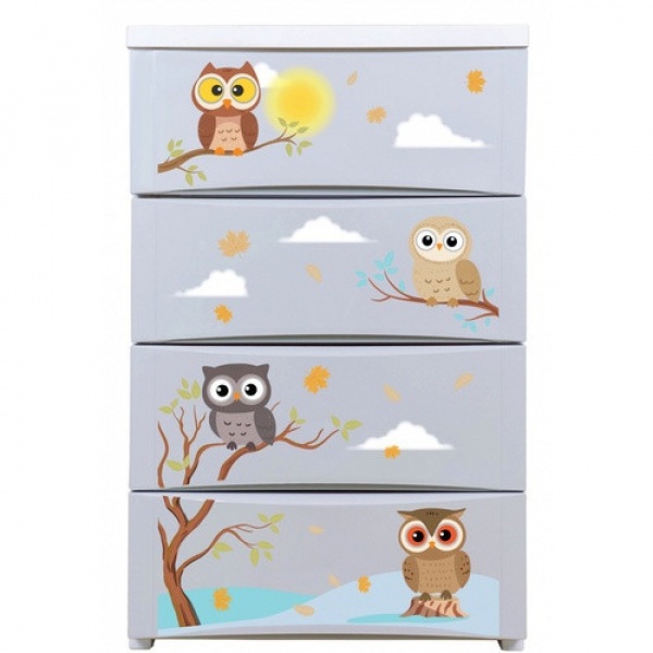 GOME ตู้ลิ้นชัก 4 ชั้น ลายนกฮูก ขนาด 55x42x84 ซม. 5824