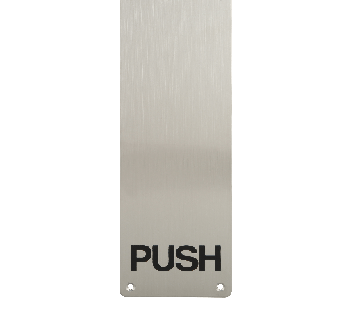 HAFELE แผ่นเพลทสำหรับผลักประตู และตัวอักษรPUSH 987.11.340 สีสแตนเลสด้าน