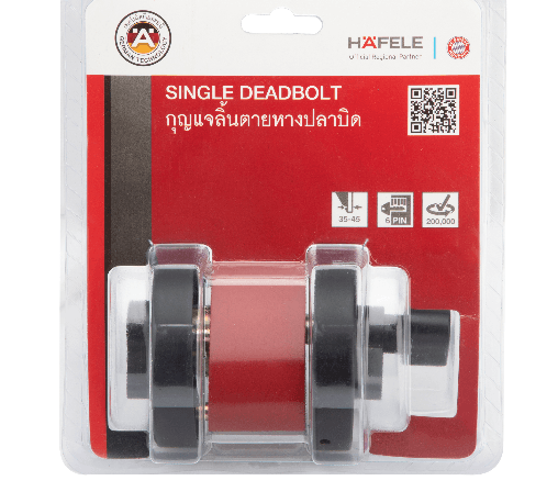 HAFELE กุญแจลิ้นตาย 1 ด้าน สเตนเลส-304 รุ่น 489.10.573 สีดำด้าน
