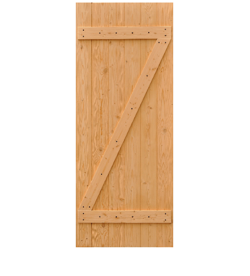 D2D ประตูไม้ดักลาสเฟอร์ บานทึบทำร่อง Eco Pine-55 90x200ซม.