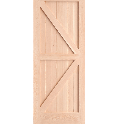 D2D ประตูไม้ดักลาสเฟอร์ บานทึบเซาะร่อง ขนาด 95x203ซม. Eco Pine-66