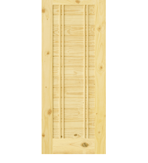 D2D ประตูไม้สนนิวซีแลนด์ บานทึบทำร่อง ขนาด 80x185ซม. Eco-Ezero 6