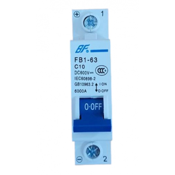 BF เซอร์กิตเบรกเกอร์ FB1-63 DC 1P 10A สีฟ้า