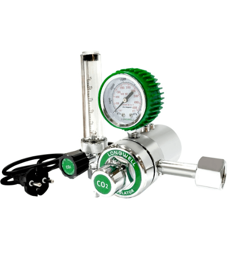 Longwell เกจ์ปรับปริมาตรซีโอทู ชนิดมีตัวทำความร้อน สีเขียว