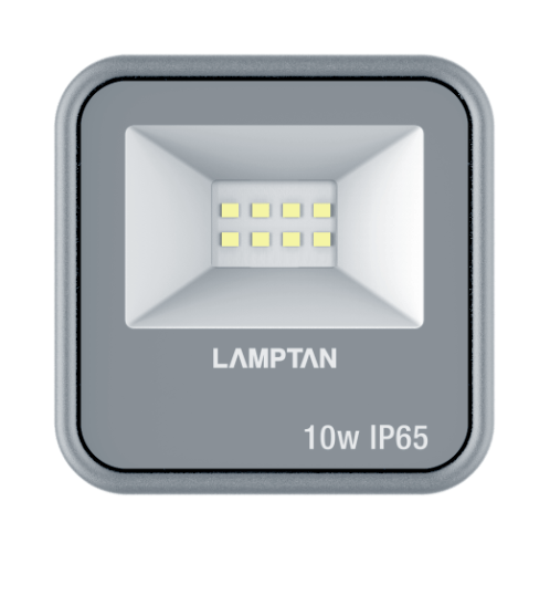 LAMPTAN โคมไฟฟลัดไลท์ LED 10W แสงวอร์มไวท์ รุ่นกริท IP65