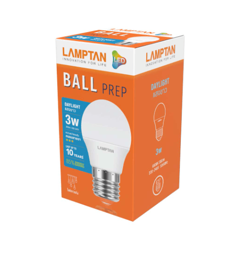 LAMPTAN หลอดไฟปิงปอง LED 3W แสงเดย์ไลท์ E27