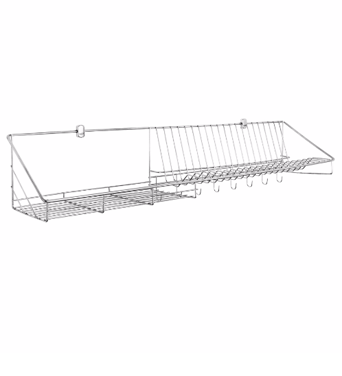 HOY ตะแกรงวางจานติดผนัง 100 มม.สเตนเลส รุ่น HWHOY-H106D5 สีสเตนเลสเงา