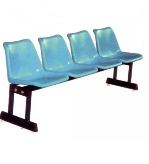 เก้าอี้แถว 4ที่นั่ง ขาคู่ CLF-814T สีฟ้า
