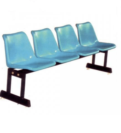 เก้าอี้แถว 4ที่นั่ง ขาคู่ CLF-814T สีฟ้า