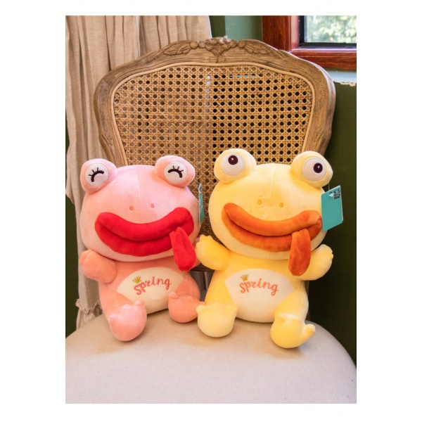 USUPSO ตุ๊กตากบยิ้มนั่ง ขนาด 30 ซม. สีชมพู
