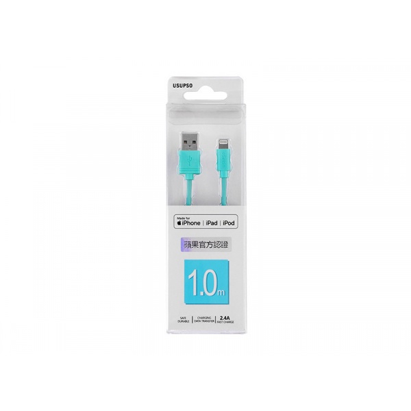 USUPSO สายดาต้า สำหรับ Apple ขนาด 1 ม. สีฟ้า