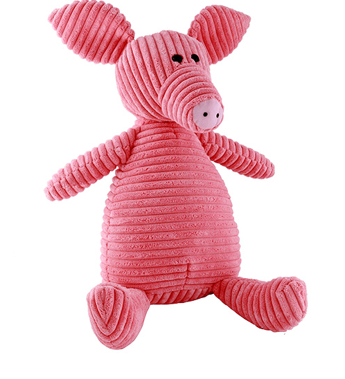 USUPSO ตุ๊กตาหมูผ้าลูกฟูกลายริ้ว 37 ซม. - สีชมพู