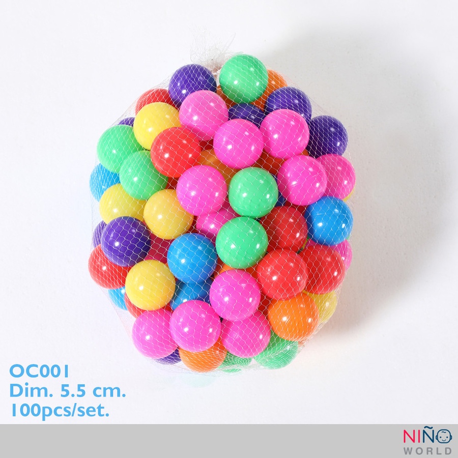 NINO WORLD ลูกบอล PE ขนาด 5.5 ซม. คละสี 100 pcs/ชุด OC001