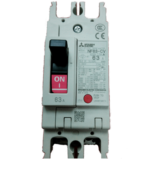 MITSUBICHI เบรคเกอร์ 2P 63A รุ่น NF63CV-2P-63A สีครีม