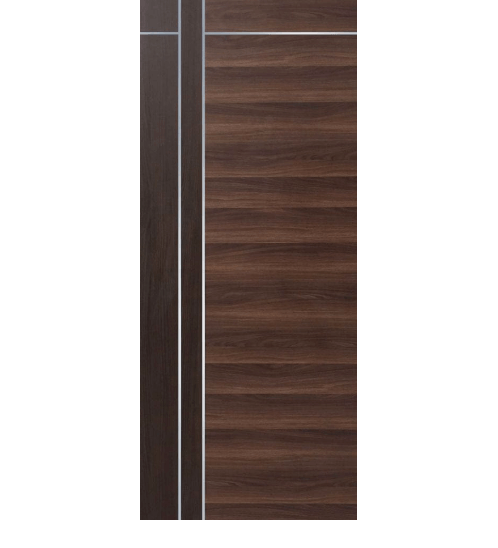 ECO DOOR ประตูเอชพีแอล ขนาด 90x200ซม. สีโอ๊ค (ไม่เจาะ) 3I โอ๊ค