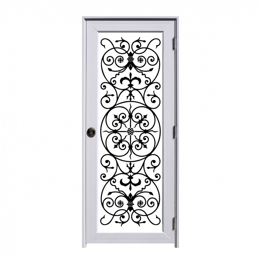 ECO DOOR ประตูยูพีวีซีชุดพร้อมวงกบบานพับลูกบิดขนาด 80x200cm. Wrought Iron