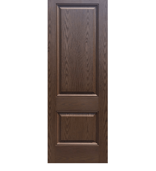 ECO-DOOR ประตูไฟเบอร์กลาส 2ฟัก 2PT 80cm.x200cm. สีโอ๊ค (ไม่เจาะ)