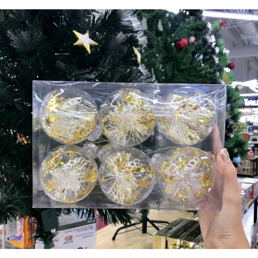 COZY ลูกบอลประดับต้นคริสต์มาส 6ชิ้น/แพ็ค 8x8x9ซม. 196F-019