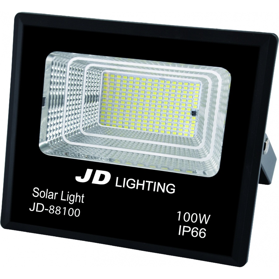 EILON ไฟสปอร์ตไลท์โซล่าร์เซลล์ 100W เดย์ไลท์ JD88100 สีดำ