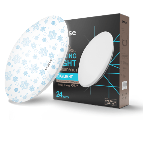 LEKISE โคมเปล่าซาลาเปาลายเกล็ดดาว ขนาด 15 นิ้ว CEILING LIGHT