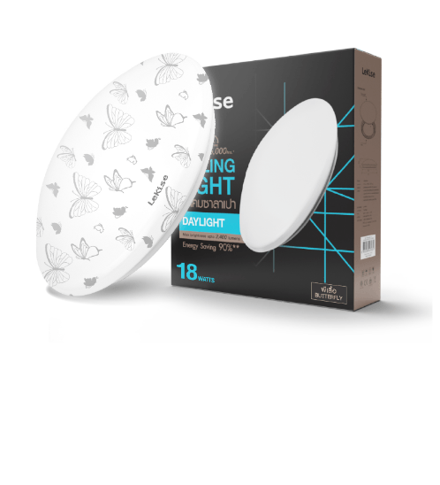 LEKISE โคมเปล่าซาลาเปาลายผีเสื้อ ขนาด 13 นิ้ว CEILING LIGHT