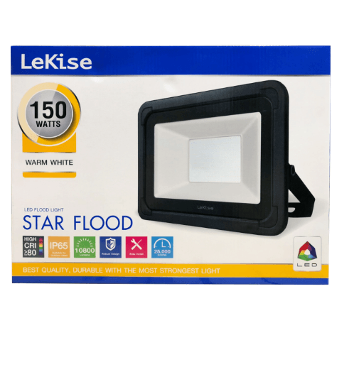 LEKISE โคมฟลัดไลท์ แอลอีดี อีซี่ฟลัด เจน3 150W แสงเหลือง STRAFLOOD