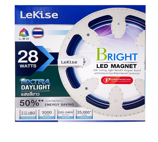 LEKISE ชุดเปลี่ยนหลอดโคมไฟเพดาน LED MAGNET 28 วัตต์ แสงขาว BRIGHT สีขาว