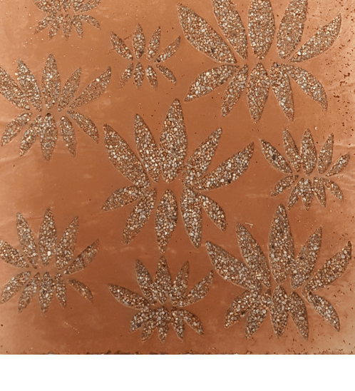 CONTEXTURE หินล้างแกะลาย โลตัส 002 ขนาด30x30x3.2ซม. สีส้ม