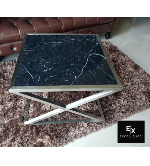 โต๊ะกลางรับแขกหินอ่อนดำ รุ่น20BM-606045