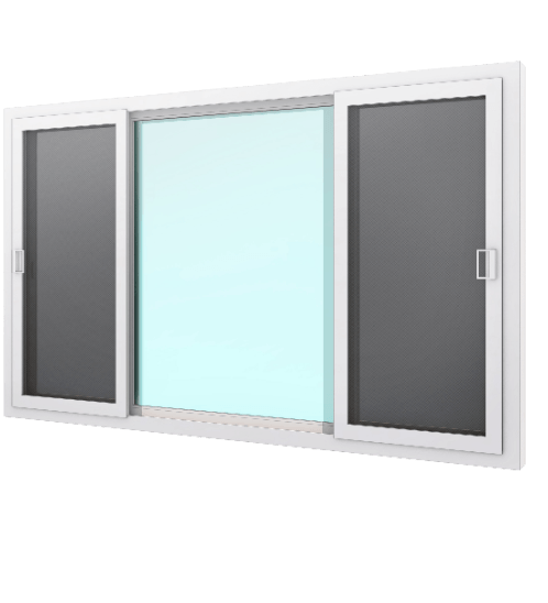 WINDSOR (READY) หน้าต่างไวนิล บานเลื่อน SFS(D) 180x110ซม. สีขาว พร้อมมุ้ง