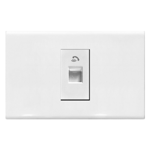 Gentec เต้ารับโทรศัพท์ 120W-18 สีขาว ขาว